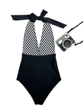Load image into Gallery viewer, black and white damaris one piece