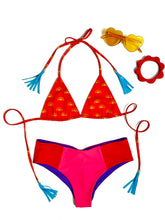 Load image into Gallery viewer, honolulu sunrise tri top with tassels