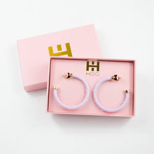 Load image into Gallery viewer, Hoops - Lavender with Pearls
